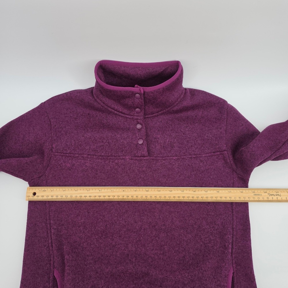 Eddie Bauer Womens Purple Snap Neck Pullover Fleece Sweater Jacket Small - Picture 4 of 9